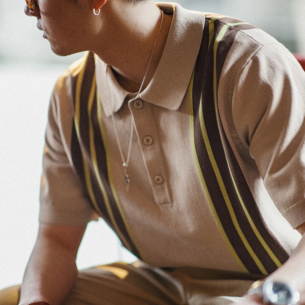 MADEN Retro Knit Bowling Polo – Yuppie Collar