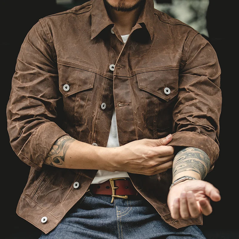 Maden Men's Retro Waxed Canvas Waterproof Hunting Jacket | ApparelKsset