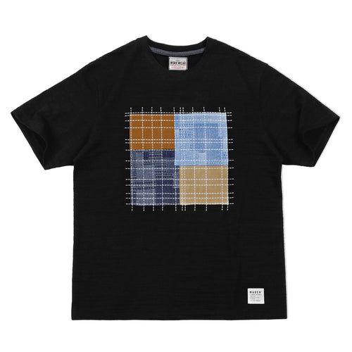 MADEN Color-Block Patchwork Tee – Slub Cotton
