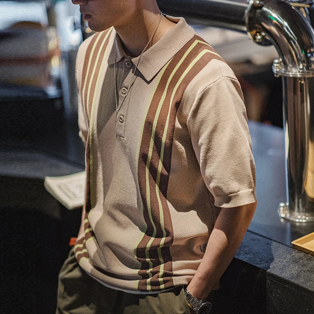 MADEN Retro Knit Bowling Polo – Yuppie Collar