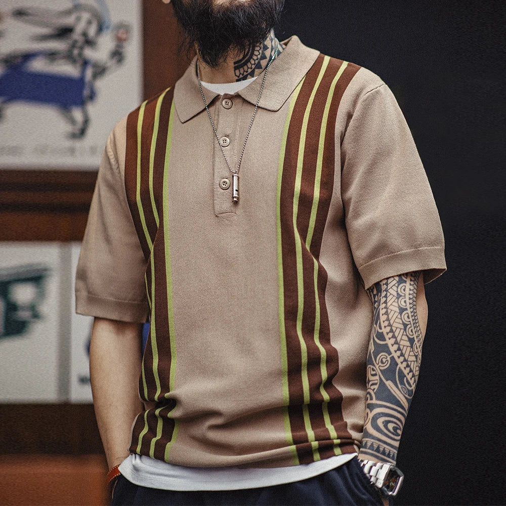 MADEN Retro Knit Bowling Polo – Yuppie Collar