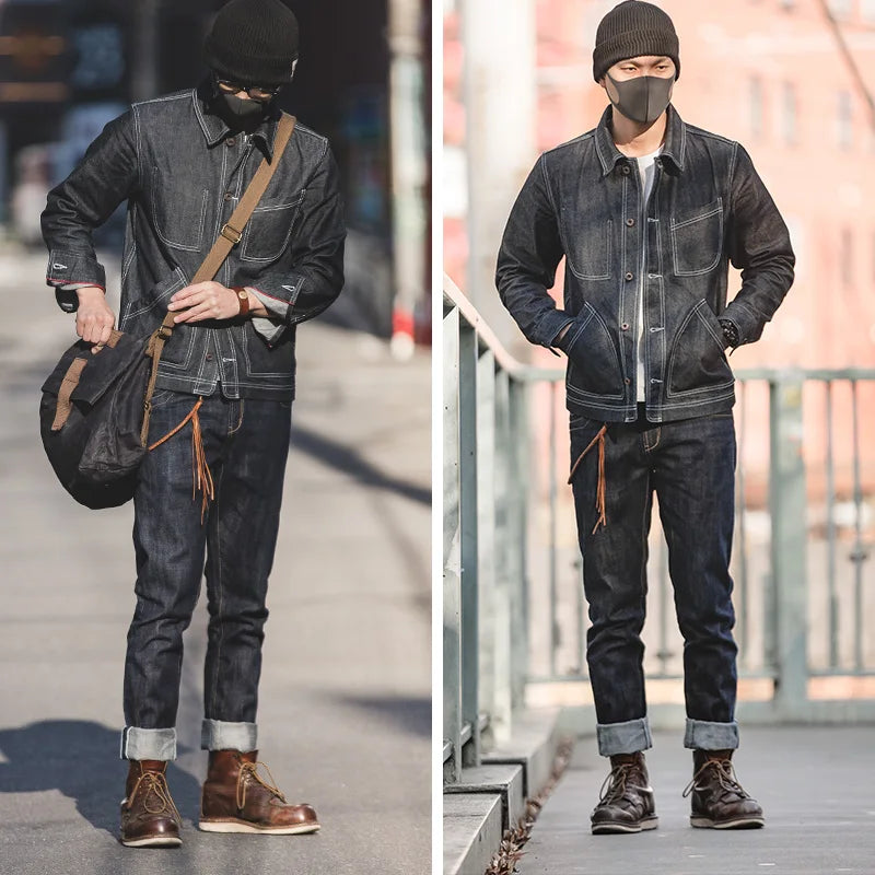 MADEN 14oz Selvedge Raw Denim – Horsehide Patch Straight Fit
