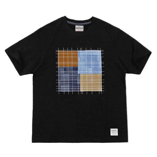 MADEN Color-Block Patchwork Tee – Slub Cotton