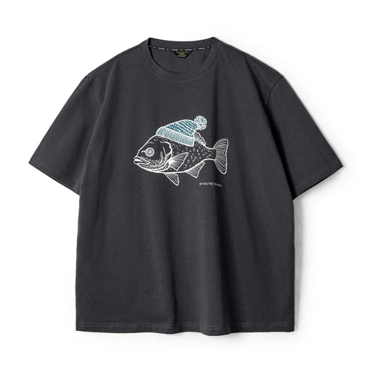 MADEN Vintage Flocked Graphic Tee – Fish Print
